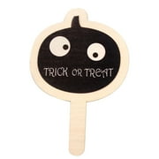 witspace Halloween Wedding Photo Booth Props, Ghost Handheld Card Decoration, Wooden Christmas Baby Hand Held Card Festival Photo Props for New Year Eve Decorations